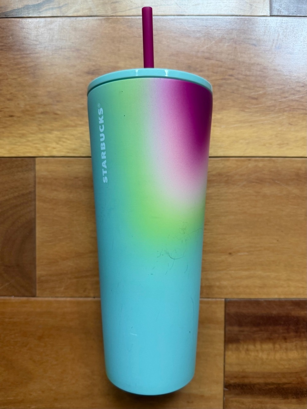 Starbucks Pastel Pink Mint Tie Dye Spring 2024 24 oz Cold Cup